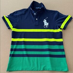 Ralph Lauren Short Sleeve Polo in Navy, Lime, and Teal